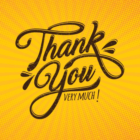 Thank You Typography vector