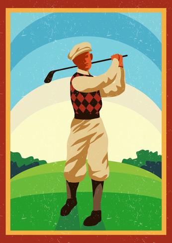 golf vintage vector