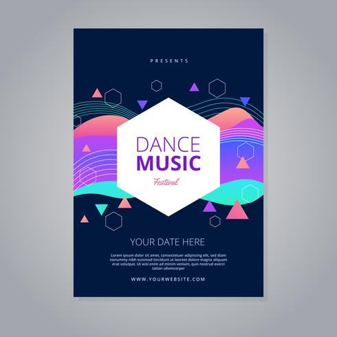 Dance Music Festival Flyer Template vector