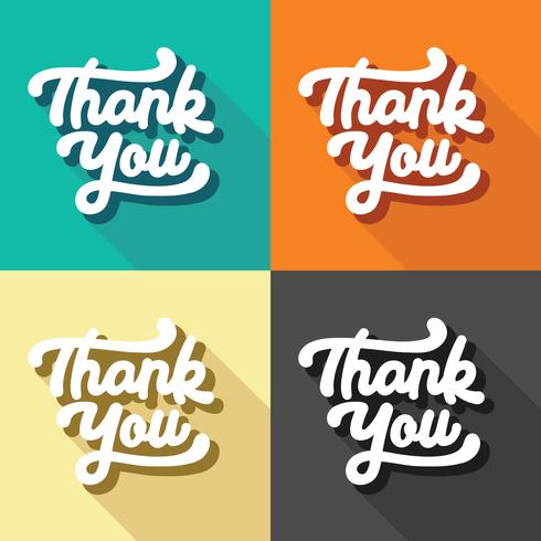 Thank You Retro Typography  vector