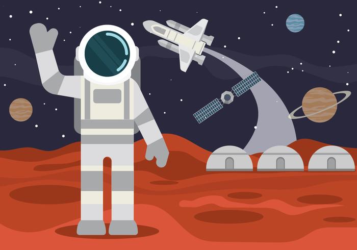 Mars Exploration Illustration vector