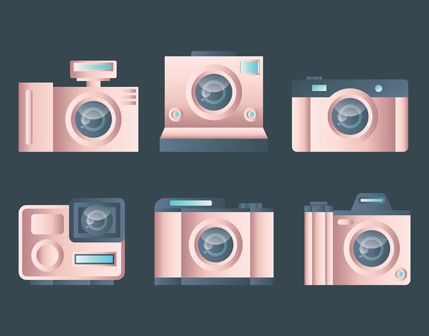 Rosegold Camera Vector Set