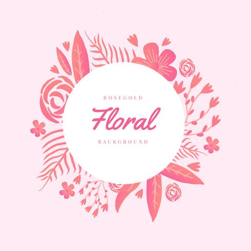 Rosegold Floral Background vector