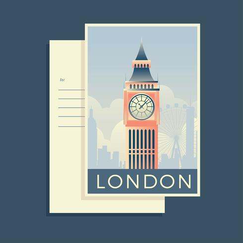 Vector de la postal de Londres