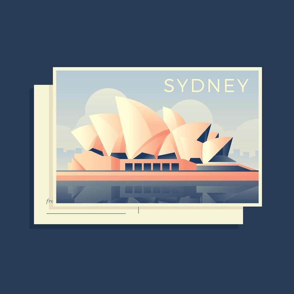 Sydney Opera House Australia Postal Vector