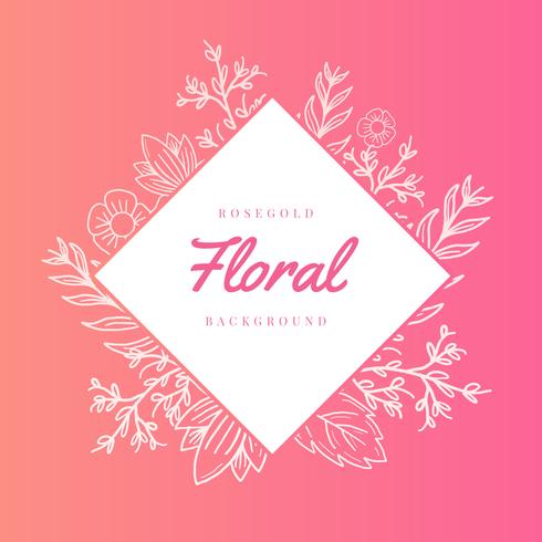 Rosegold Floral Vector Background