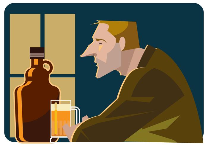 Alone in The Bar Vector