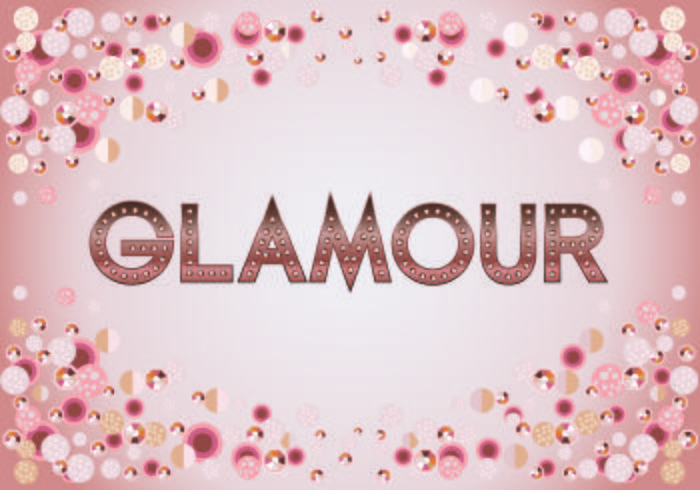 Beautiful Glamour Fashion Typography Metallic Rosegold text with Bokeh and Sparkling Bright Background vector