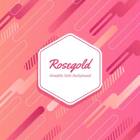 Rosegold Memphis Art Vector de fondo