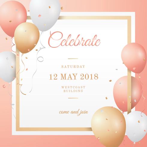 Invitation Rose Gold Vector
