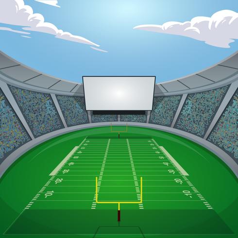 American Footbal Field Jumbotron Vector Illustration