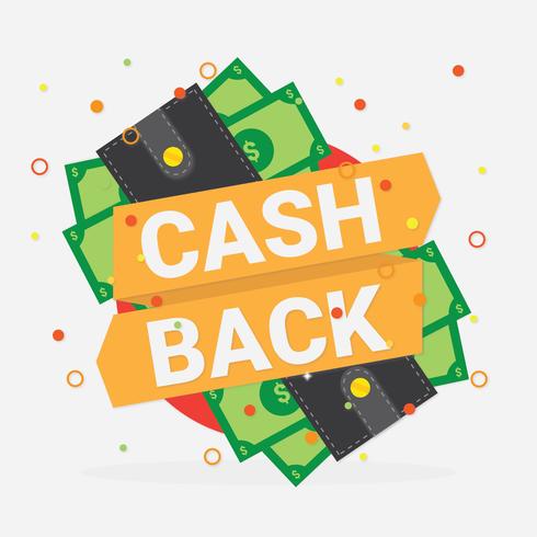 Cash back wallet vector