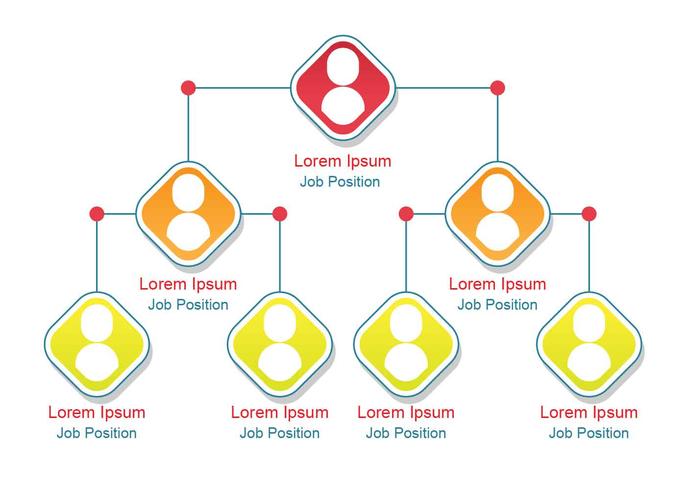 Gráfico de organigrama de la jerarquía empresarial vector