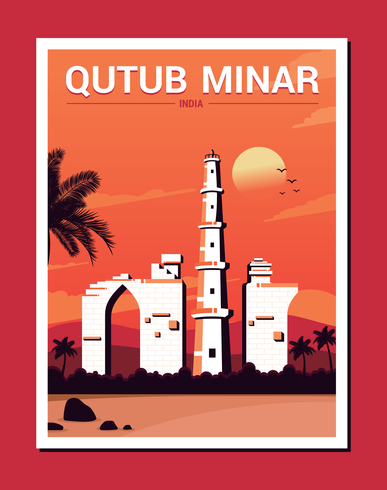 ilustración de qutub minar vector