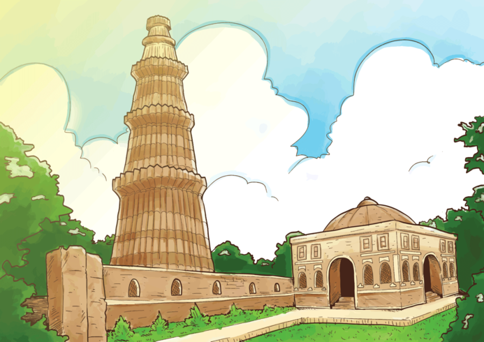 Qutub Minar Illustration vector