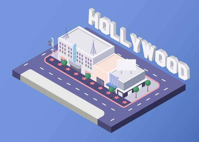 Isometric Walk Of Fame On Hollywood Boulevard vector