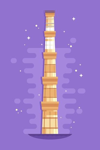 Vector gratis de Potrait de Qutub Minar