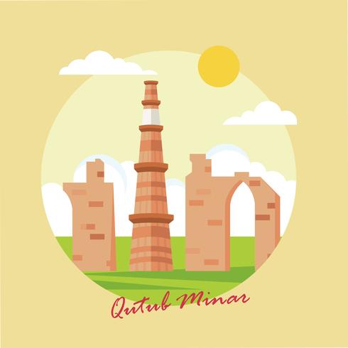 Qutub Minar ilustración vectorial vector