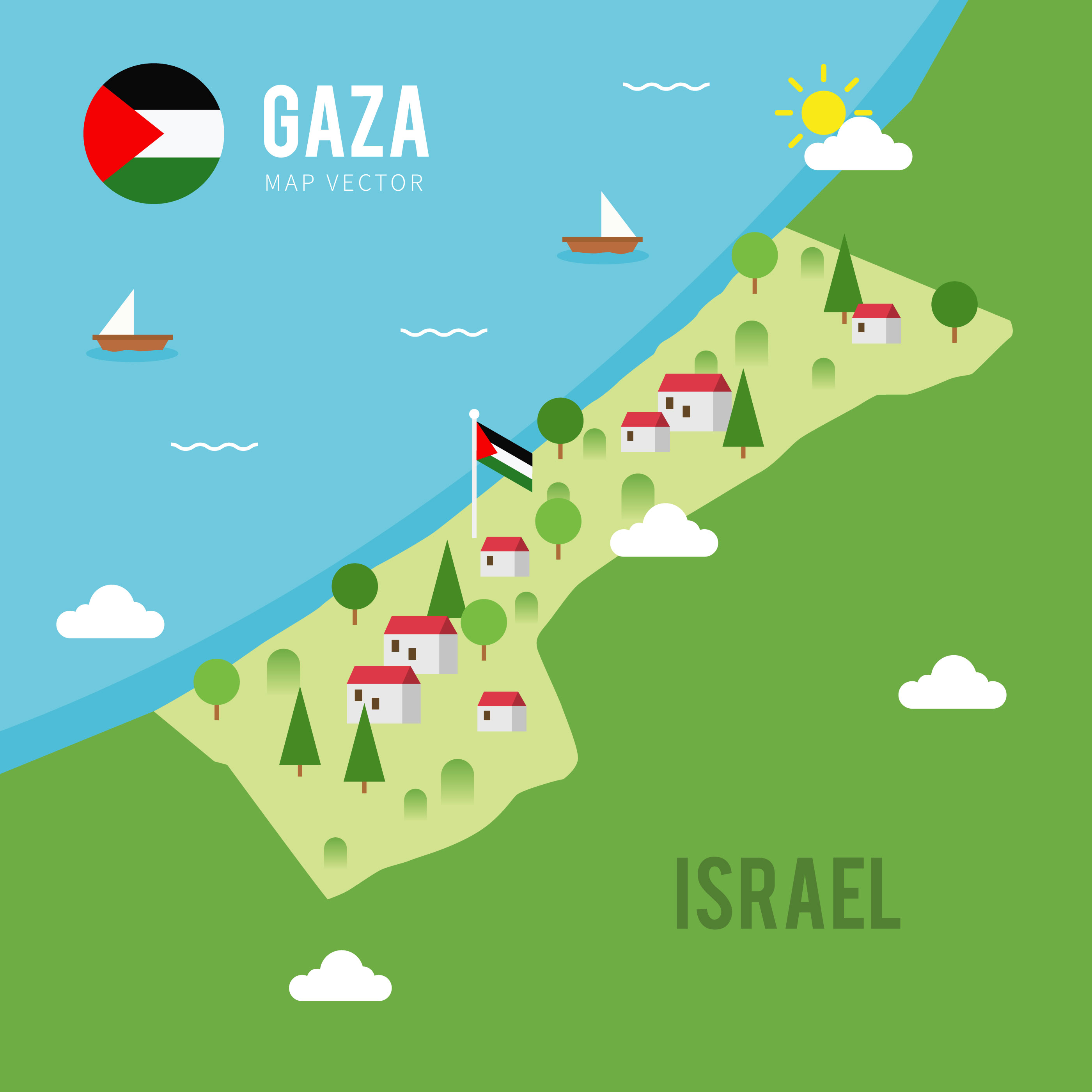 Gaza Map Vector - Download Free Vectors, Clipart Graphics ...