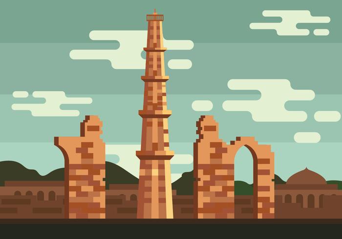 Qutub Minar Vector Illustration