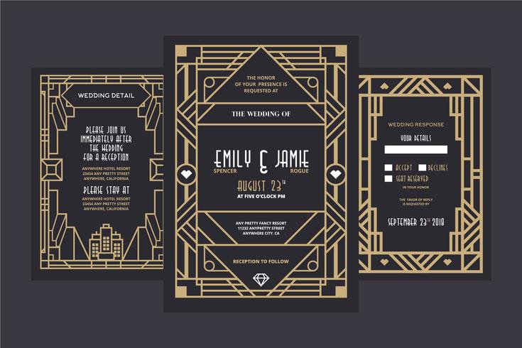 Art Deco Wedding vector