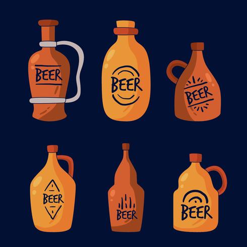 vector de colección de cerveza growler