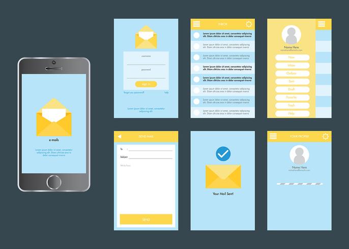 Mobile App Gui Vector Set