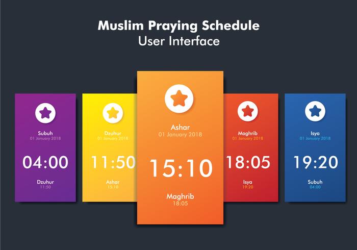 UI de oración musulmana vector