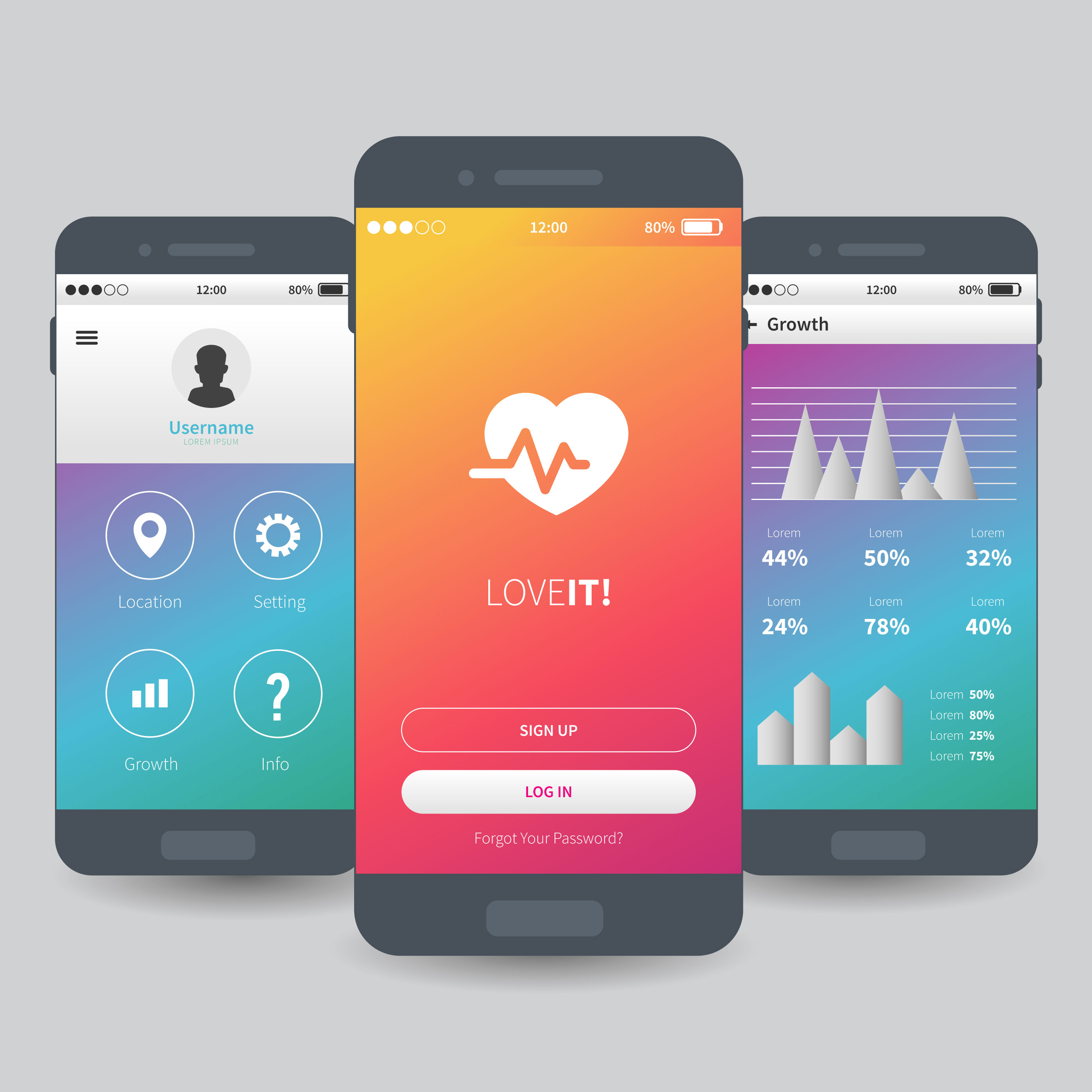 Mobile App UI Template Design 182700 Vector Art at Vecteezy