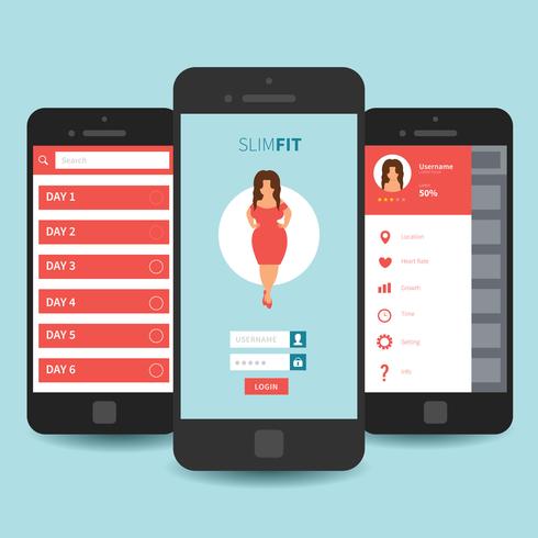 Mobile App UI Template Design vector