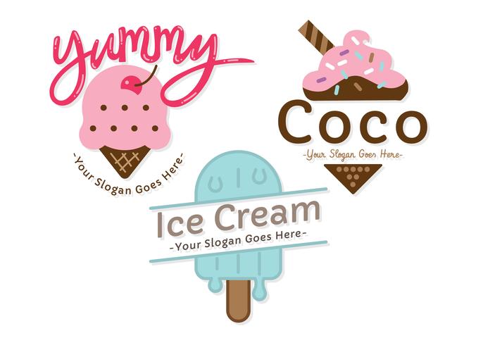 Logotipo de tienda de helados Set Vector