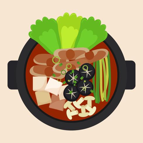 Delicious Hot Pot and Ingredient Vectors