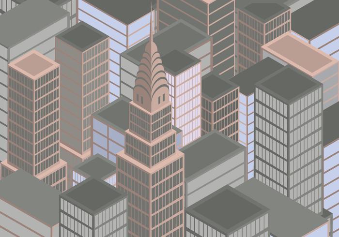 Isométrica, ciudad de nueva york vector