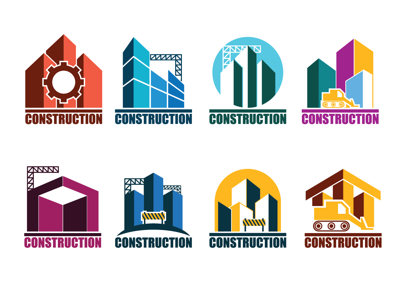 Download Construction Logos Vector Set - Download Free Vectors ...