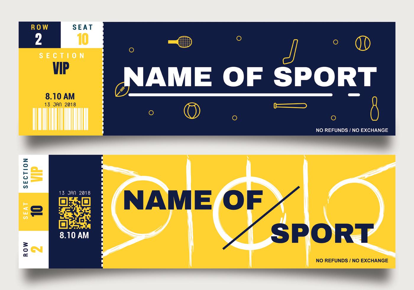 Sporting Event Ticket Template 182774 Vector Art at Vecteezy