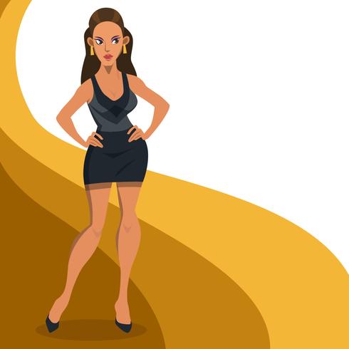 Pop Star Full Body Vector Cartoon Illustration