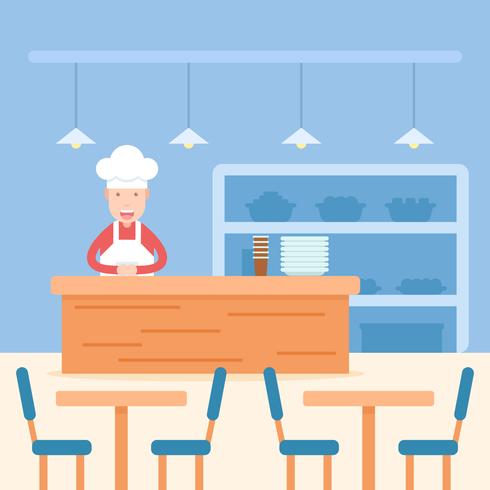 Chef on Canteen vector