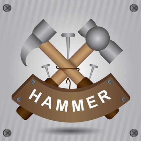 Sledge hammer decoration vector