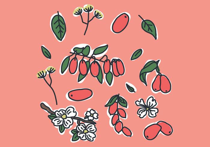 Flores rojas de Dogwood vector