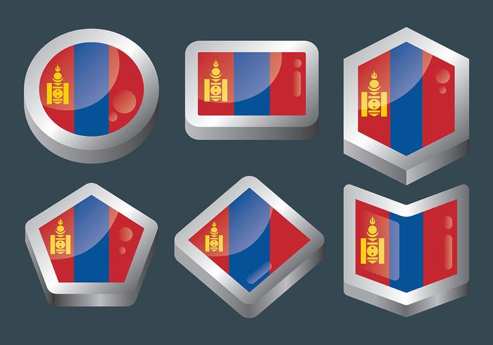 Iconos de Vector de bandera Mongol