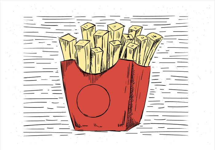 Hand Drawn Vector Fries Illustration