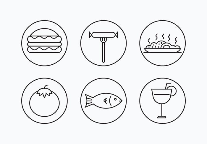 Charcuterie Simple Outline Icons vector