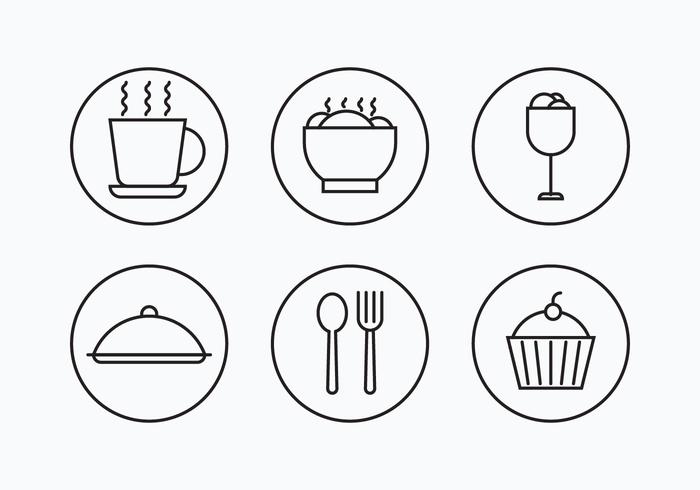 Charcuterie Simple Outline Icons vector