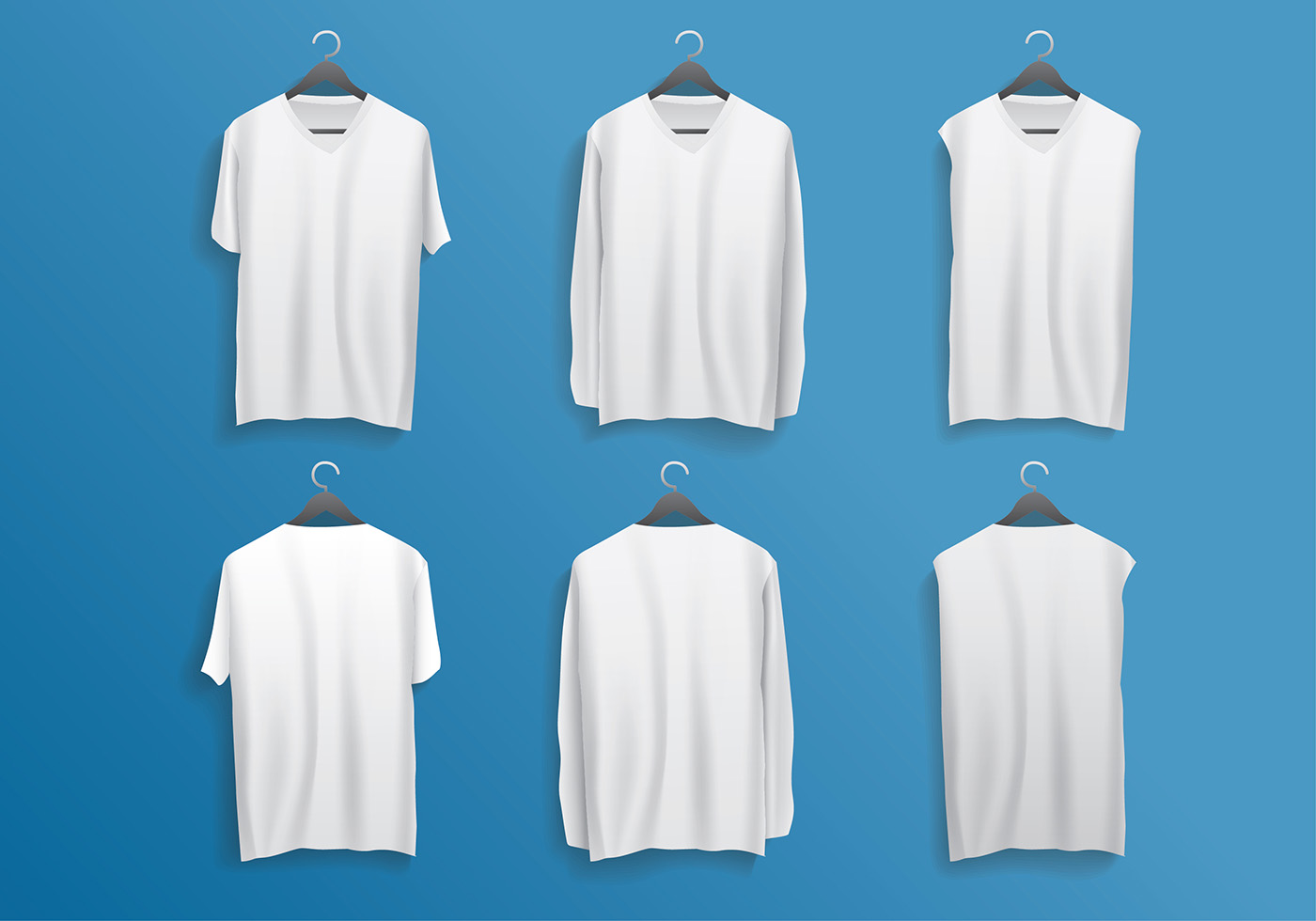 Download V-Neck Template Hanging Realistic Free Vector - Download ...