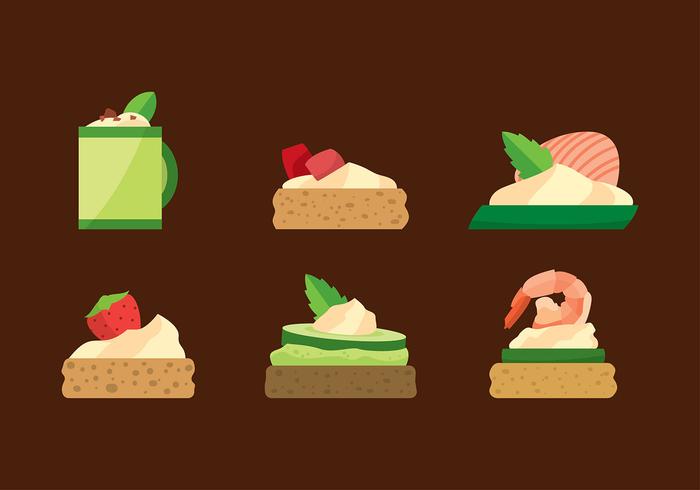 Canapes Flat Free Vector