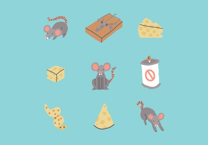 Mouses, quesos y trampas vector