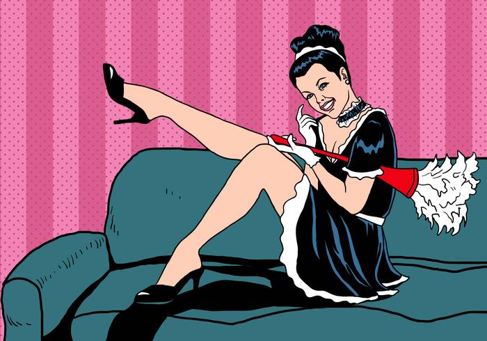 French Maid Poses vector