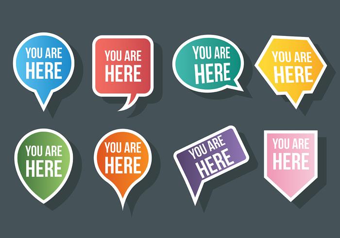 Gratis You Are Here Icons Vector