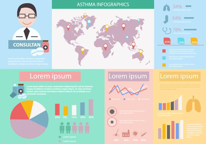 Infografía de asma vector