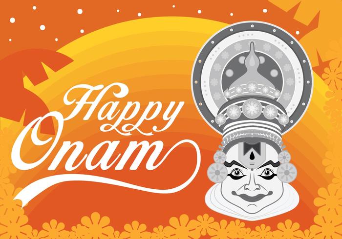 Monochrome Onam Card-Poster vector